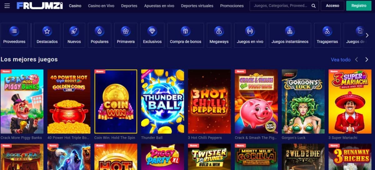 Frumzi Casino 2026: bono, juegos y pagos para España image 1