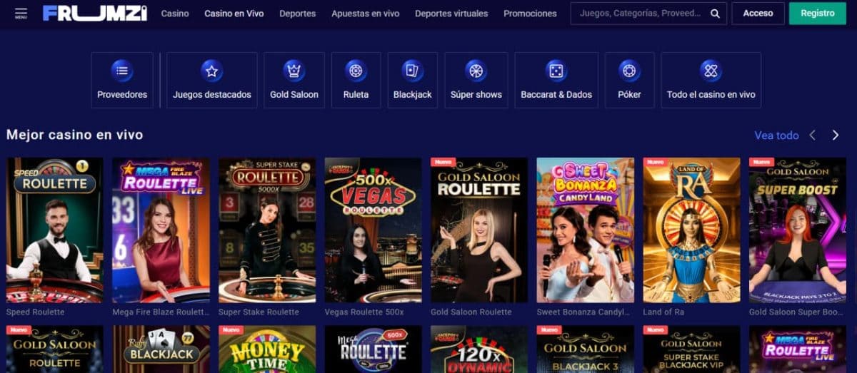 Frumzi Casino 2026: bono, juegos y pagos para España image 2